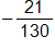 the negative of the fraction 21 over 130