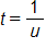t equals, the fraction 1 over u