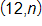 with coordinates 12 comma n