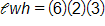 l w h equals, 6 times 2, times 3