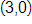 the point with coordinates 3 comma 0