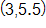 the point with coordinates 3 comma 5 point 5