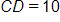 the length of side C D equals 10