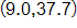 the ordered pair 9 point 0 comma 37 point 7