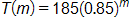 T of m equals, 185 times, 0 point 8 5 to the m power