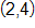 with coordinates 2 comma 4