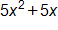 5 x squared, plus 5 x