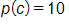 p of c equals, 10