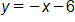 y equals, negative x, minus 6