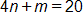 4 n plus m, equals 20