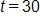 t equals 30 