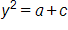 y squared equals, a, plus c