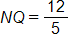 the length of line segment N Q equals 12 over 5