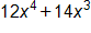 12 x to the fourth power, plus 14 x cubed