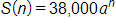 S of n, equals, 38,000 times a, to the n power
