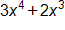 3 x to the fourth power, plus 2 x cubed