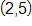 the ordered pair 2 comma 5