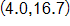 the ordered pair 4 point 0 comma 16 point 7