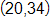 with coordinates 20 comma 34