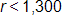 r is less than 1,300