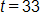 t equals 33