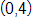 the point with coordinates 0 comma 4