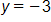 y equals negative 3