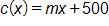c of x equals, m x plus 500