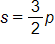s equals, three halves p 