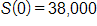 S of 0 equals 38,000