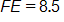 the length of line segment F E equals 8 point 5
