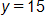 y equals 15