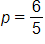 p equals six fifths