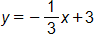 y equals negative one-third x plus 3